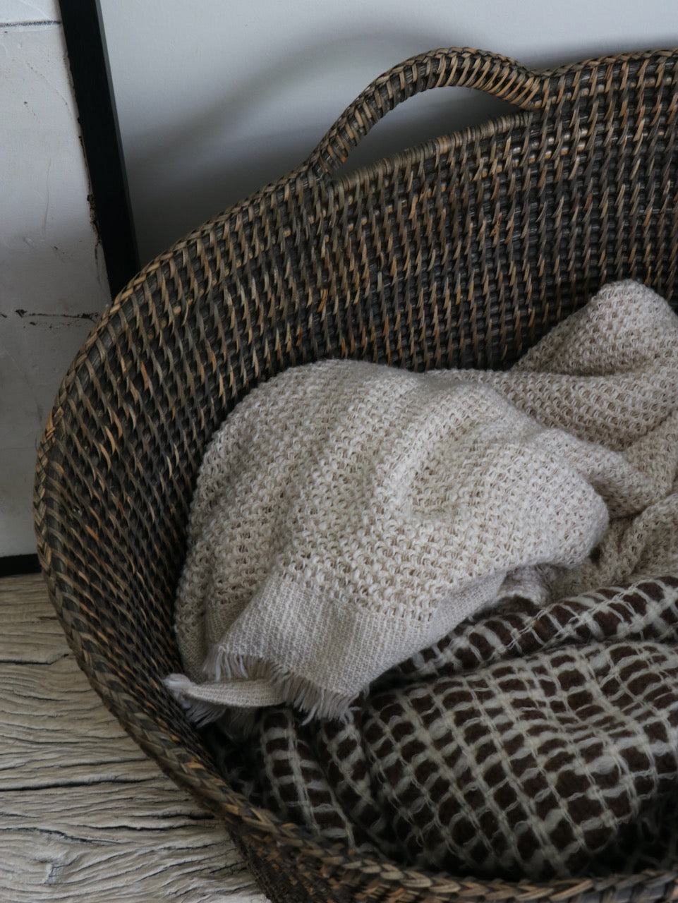 Nairn Brown Rattan Bucket Basket