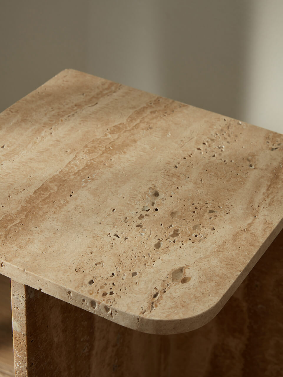 Preston Travertine Side Table