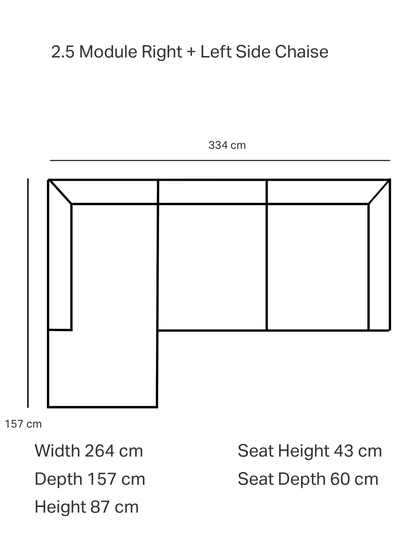 Hudson Fabric Chaise Lounge Sofa