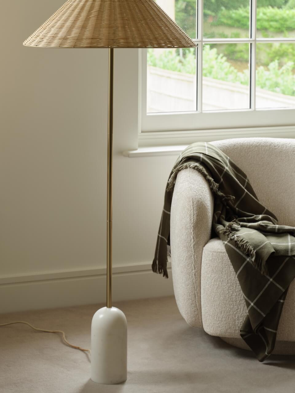 Green Check Wool Throw