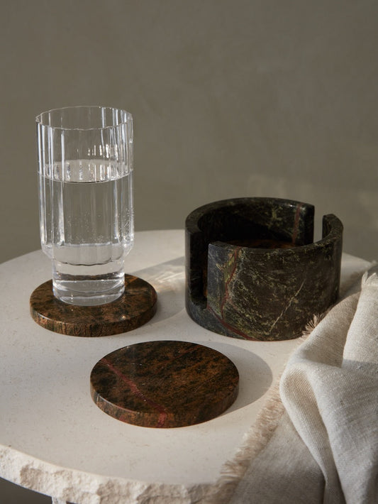 Set of 4 Green Marble Coasters