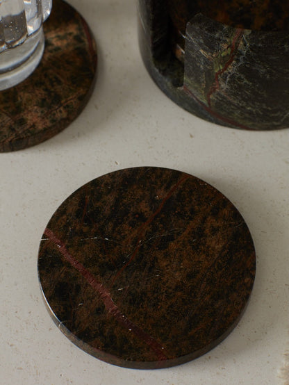 Set of 4 Green Marble Coasters