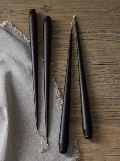 Set of 4 Espresso Taper Candles