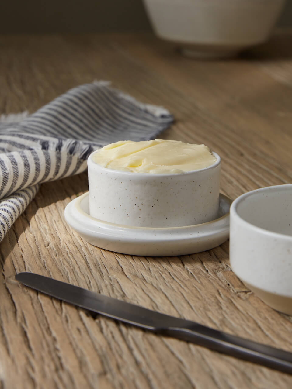 Nova White Ceramic Butter Dish