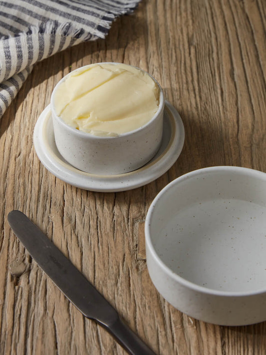 Nova White Ceramic Butter Dish
