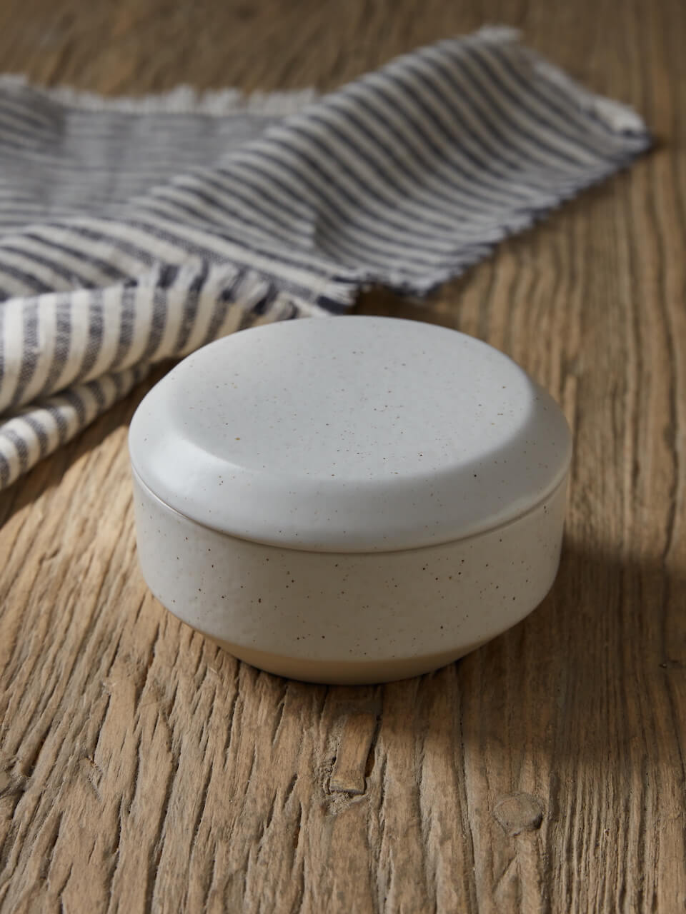 Nova White Ceramic Butter Dish