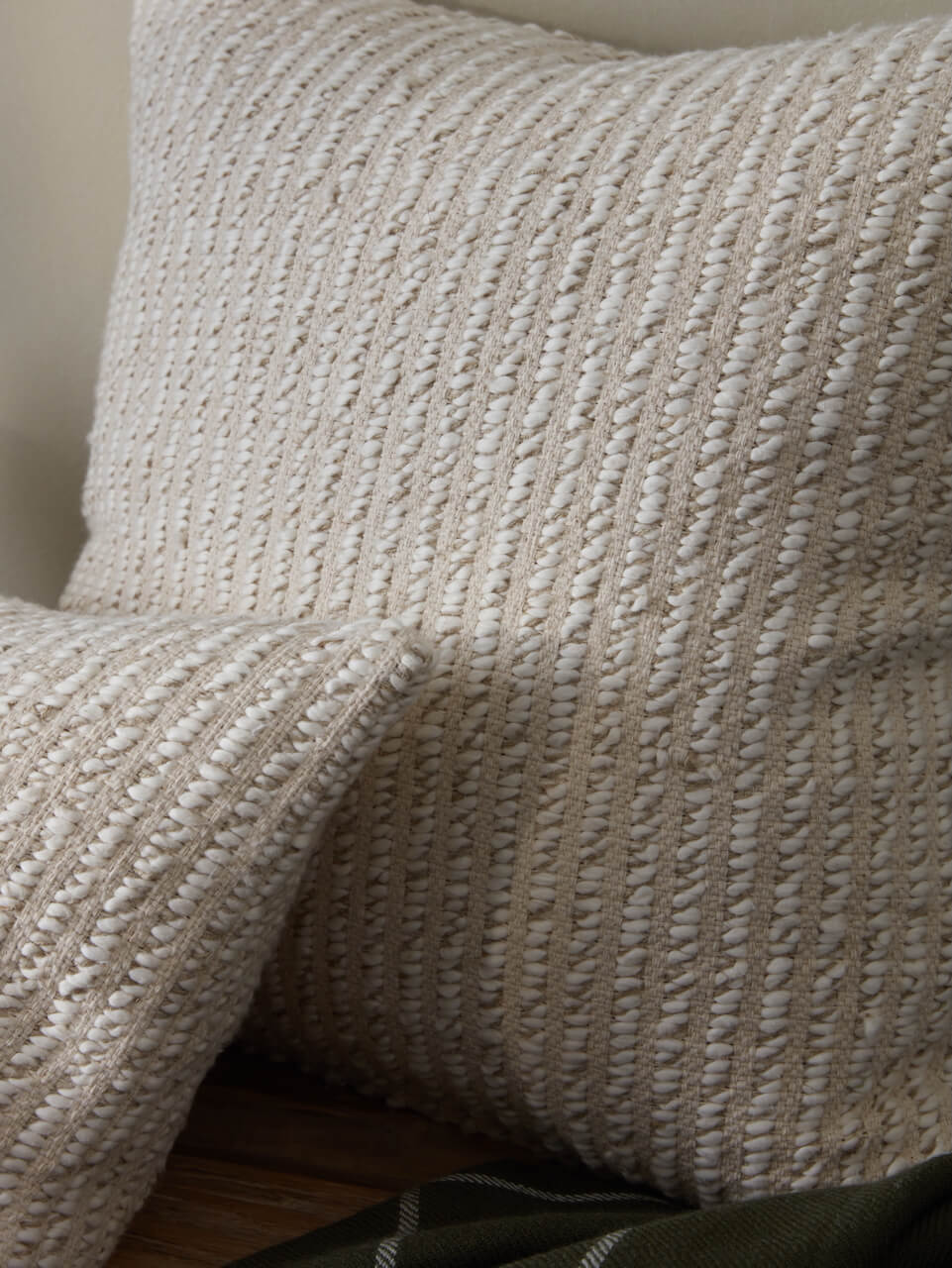 Cream Textured Cushion Cover