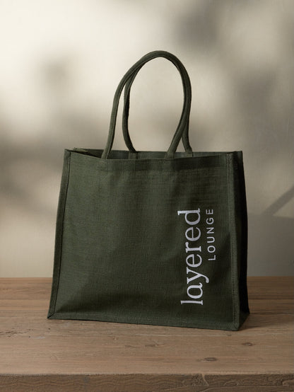Large Green Jute Bag