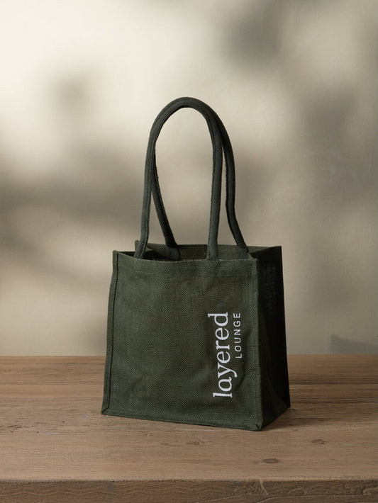 Medium Green Jute Bag