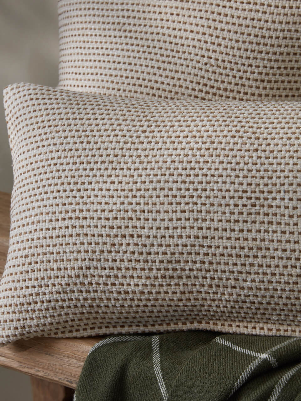 Nutmeg Pinstripe Cotton Cushion Cover