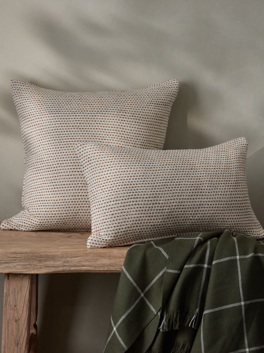 Nutmeg Pinstripe Cotton Cushion Cover