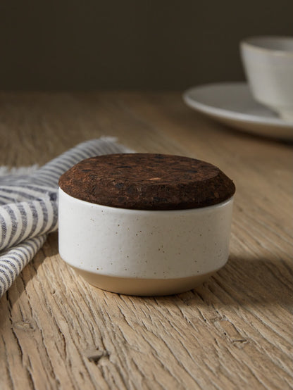 Nova White Ceramic Salt Pot