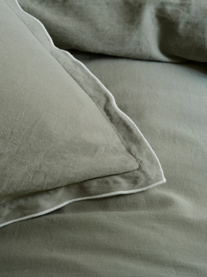 Set of 2 Lisbon Sage Cotton Pillowcase