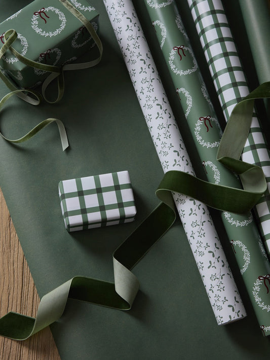 10m Wrapping Paper Bundle - Green - Set of 4 rolls