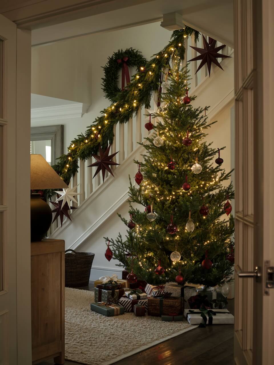 Set of 6 Frosted Burgundy Baubles