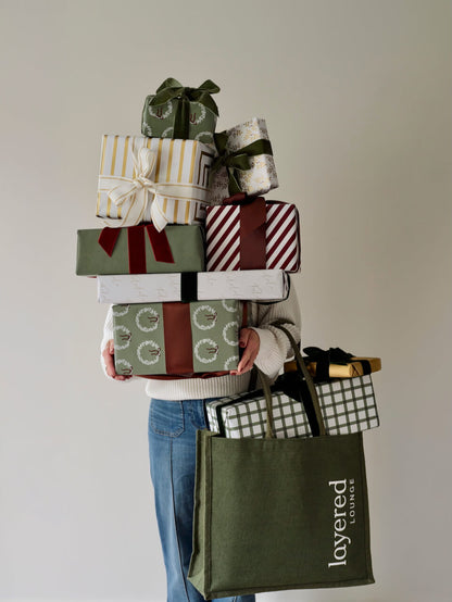 10m Green Check Wrapping Paper