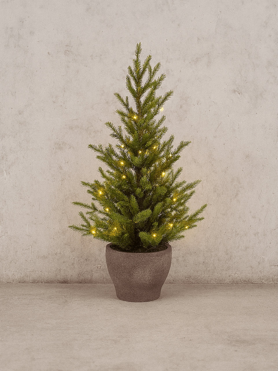 4ft Pre-Lit Norway Potted Artificial Christmas Tree Indoor/Outdoor