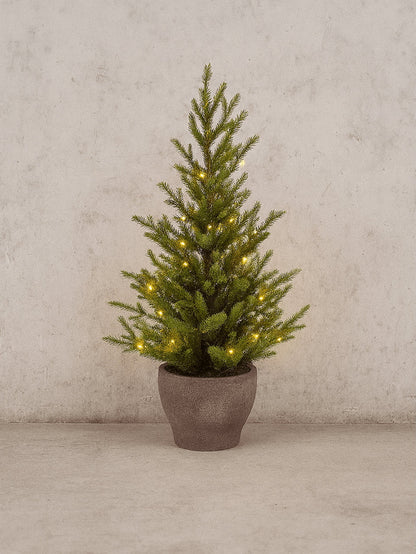 4ft Pre-Lit Norway Potted Artificial Christmas Tree Indoor/Outdoor
