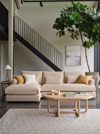 Elba Fabric Chaise Lounge Sofa