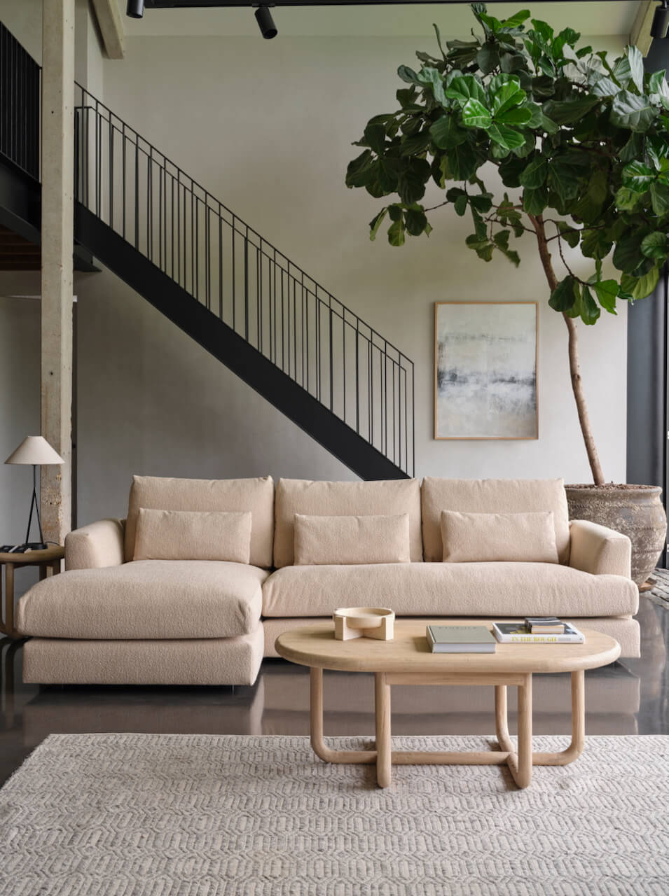 Elba Fabric Chaise Lounge Sofa