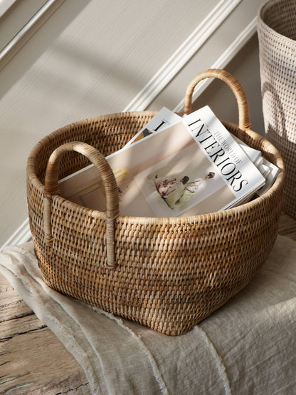 Tain Rattan Storage Baskets Natural