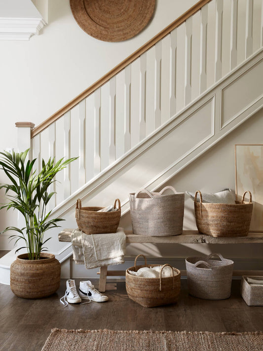 Tain Rattan Storage Baskets Natural