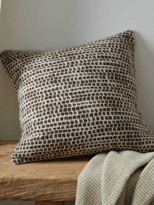 Brown Loose Weave Wool Cushion Cover 50 x 50cm