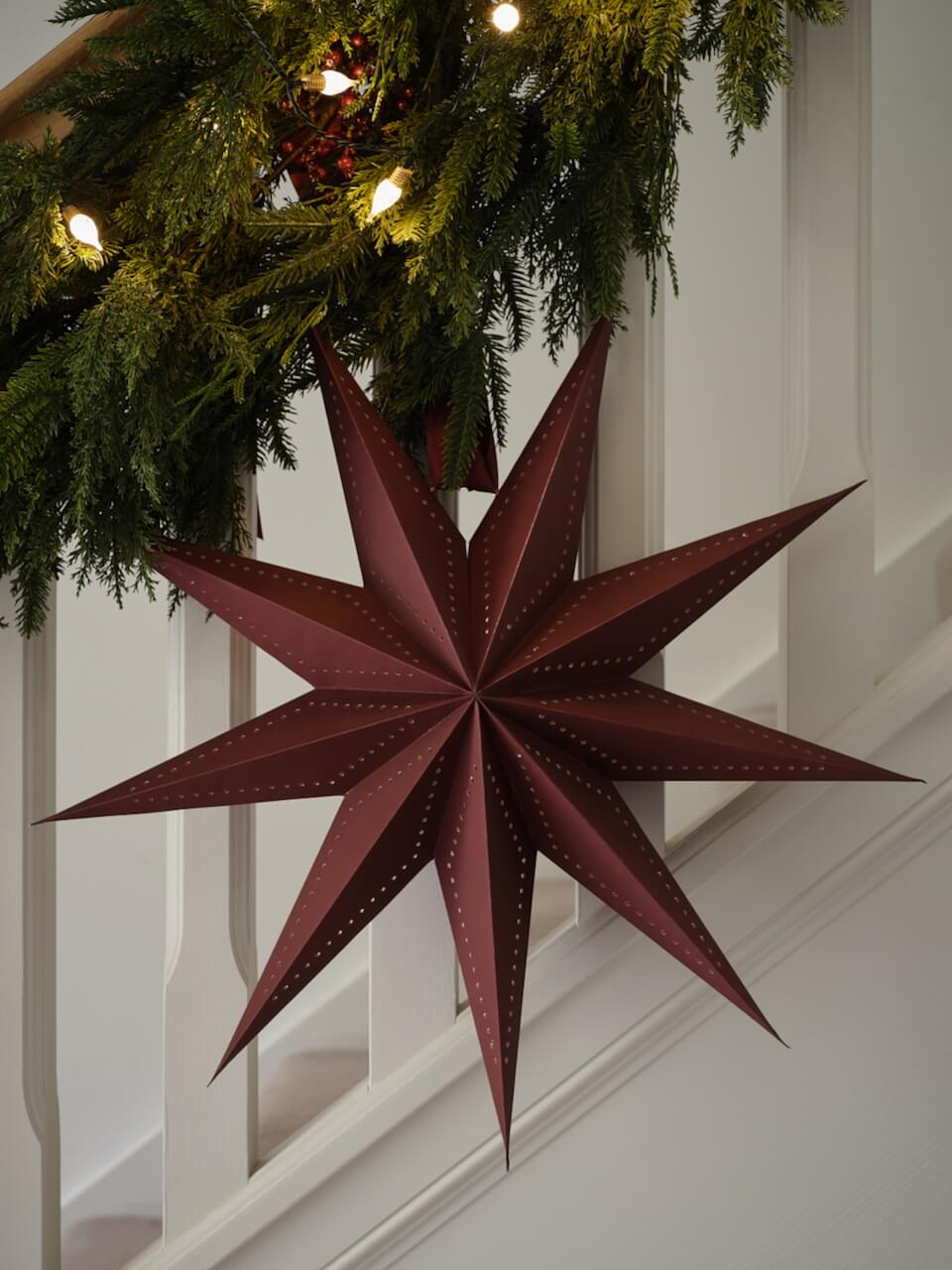 Large Burgundy Detailed Paper Star