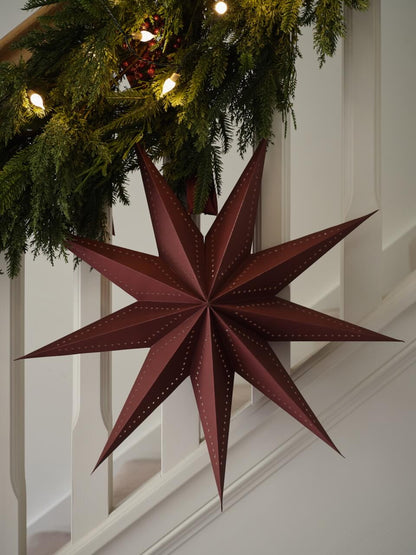 Large Burgundy Detailed Paper Star