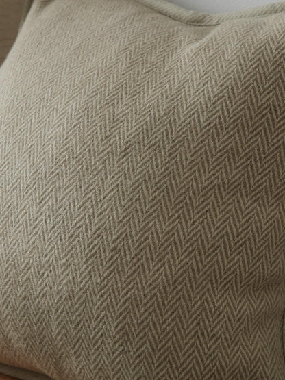 Cream Herringbone Wool Cushion Cover 50 x 50 cm