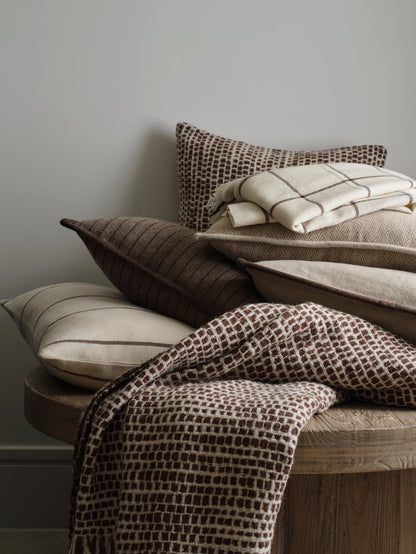 Brown Loose Weave Wool Cushion Cover 50 x 50cm