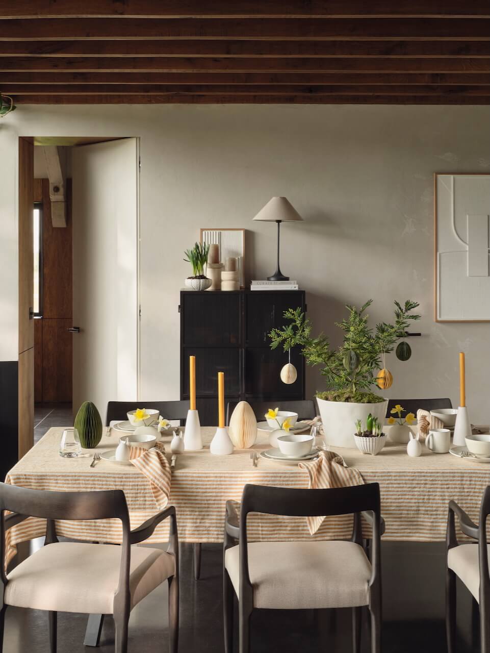 Set of 3 White Ceramic Bunny Decorations