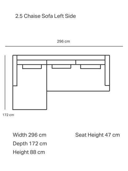 Oslo Fabric Chaise Lounge Sofa
