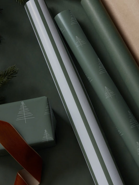 5m Green Stripe Wrapping Paper