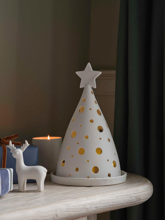 White Ceramic Candlelight Tree