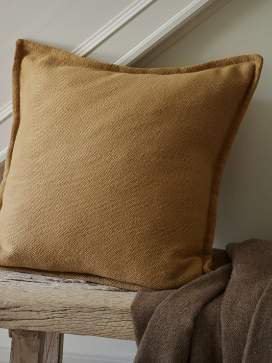 Camel Heavy Linen Cushion Cover