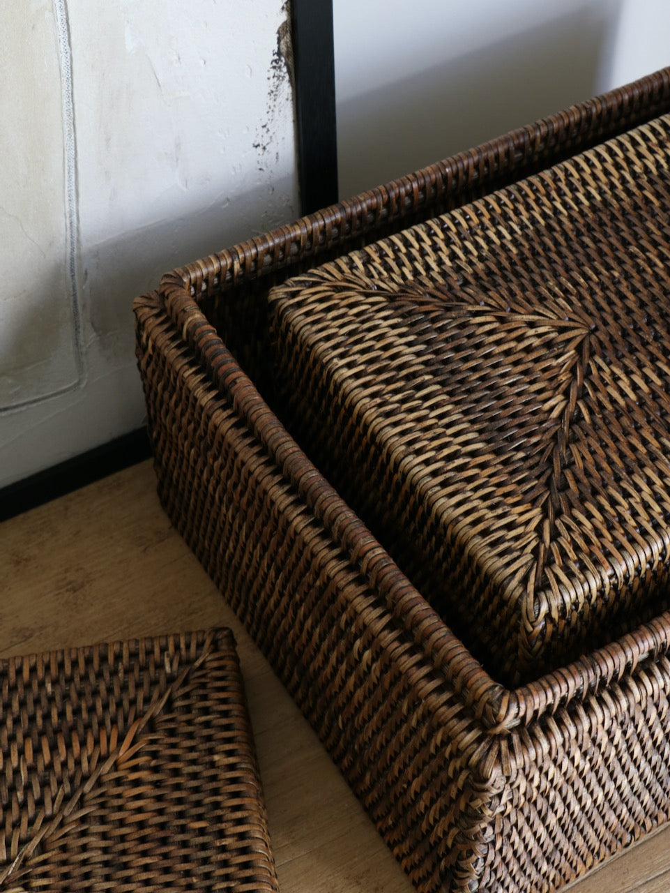 Cullen Antique Brown Rattan Storage Box