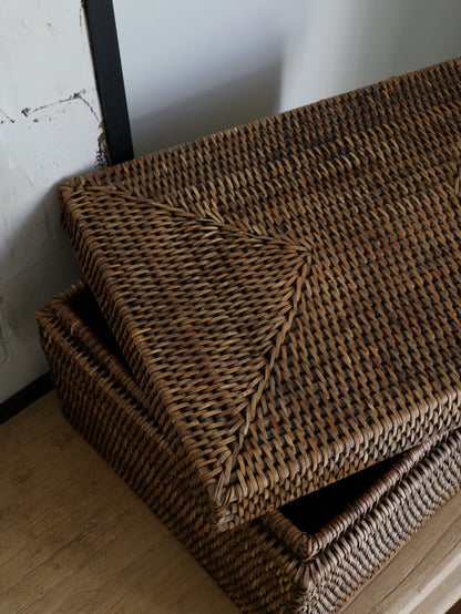 Cullen Antique Brown Rattan Storage Box