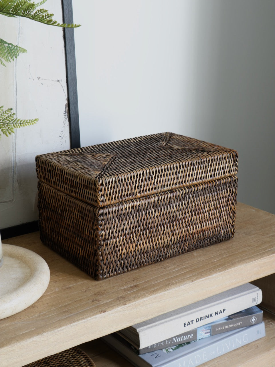 Cullen Antique Brown Rattan Storage Box