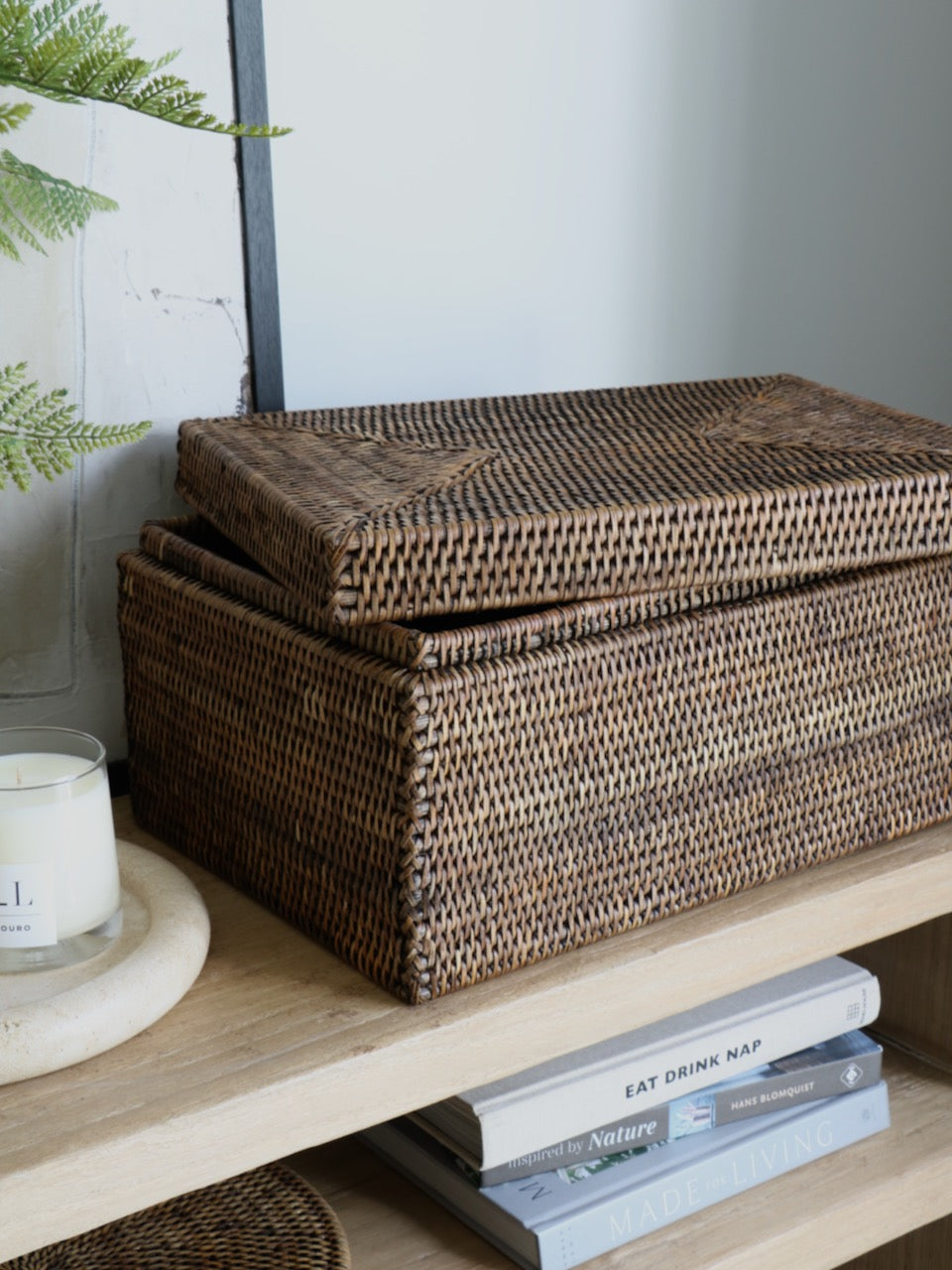 Cullen Antique Brown Rattan Storage Box