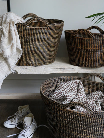 Nairn Brown Rattan Bucket Basket