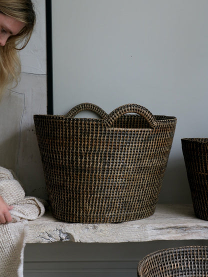 Nairn Brown Rattan Bucket Basket