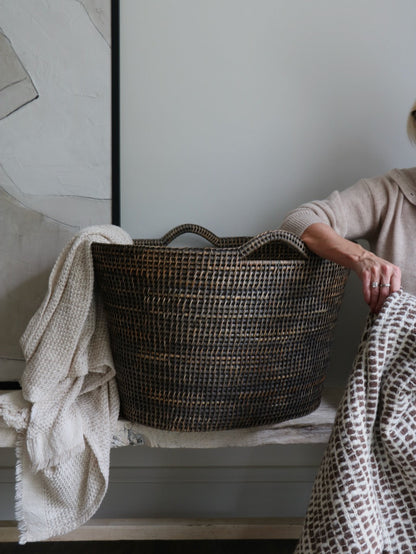 Nairn Brown Rattan Bucket Basket