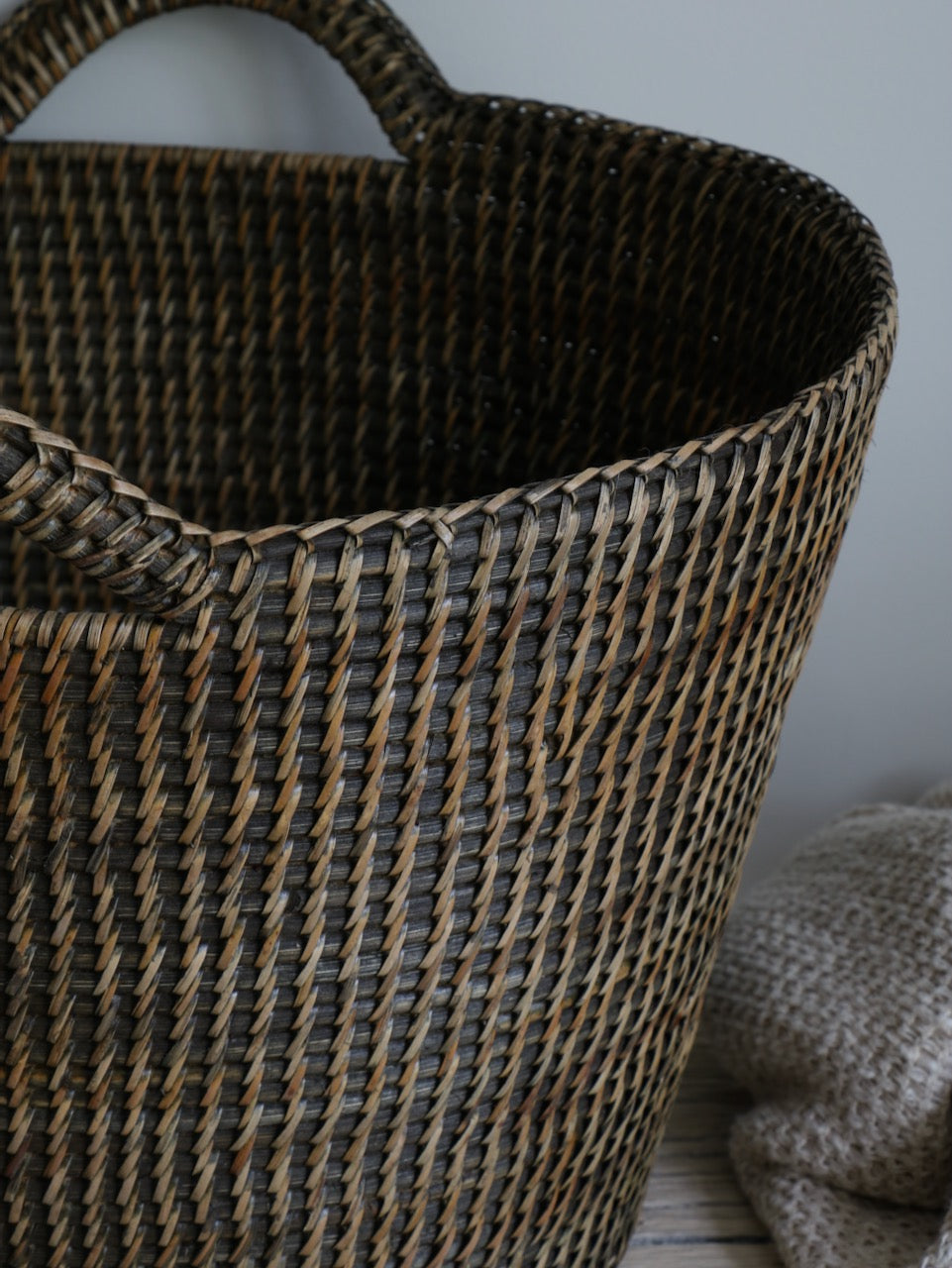 Nairn Brown Rattan Bucket Basket