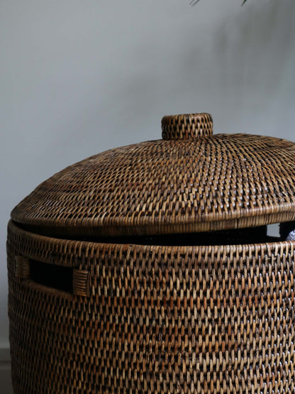Jarra Antique Brown Rattan Laundry Basket