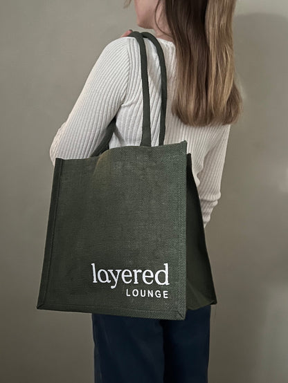 Medium Green Jute Bag