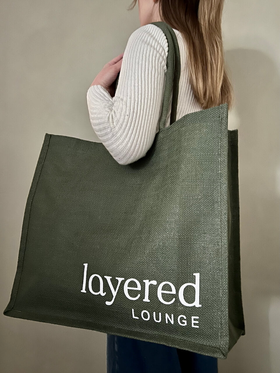 Large Green Jute Bag