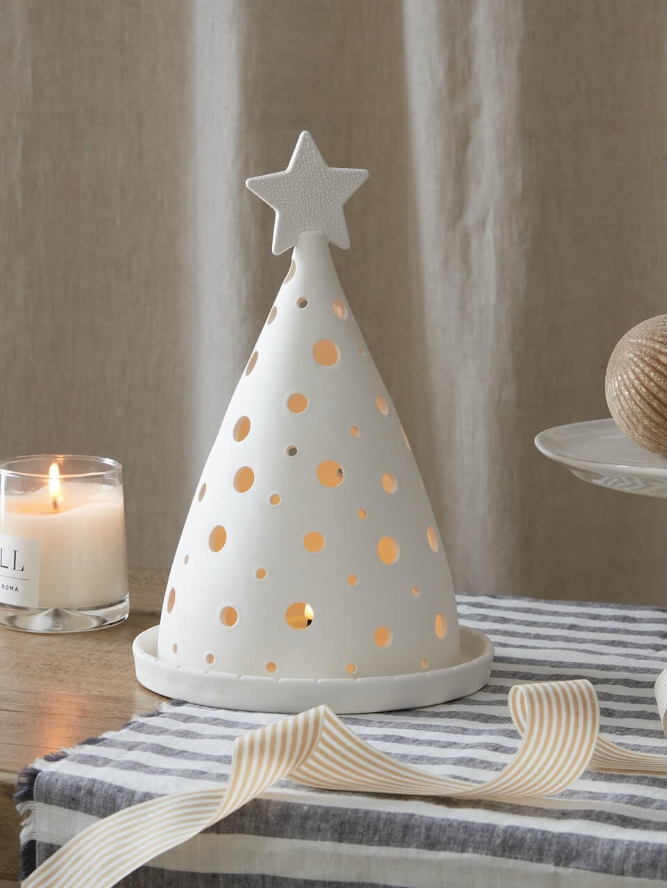White Ceramic Candlelight Tree