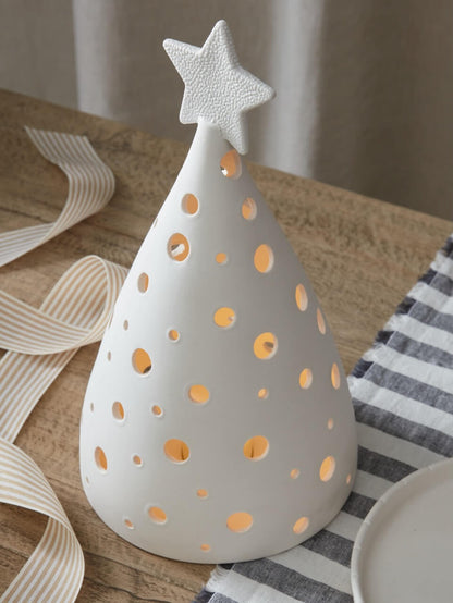 White Ceramic Candlelight Tree