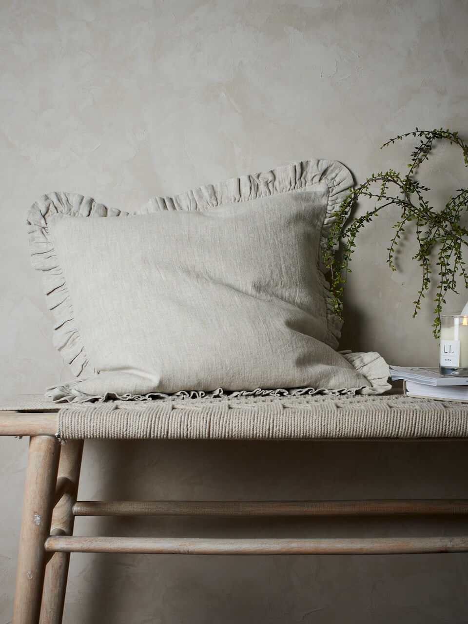 Frill Cushion Cover Putty